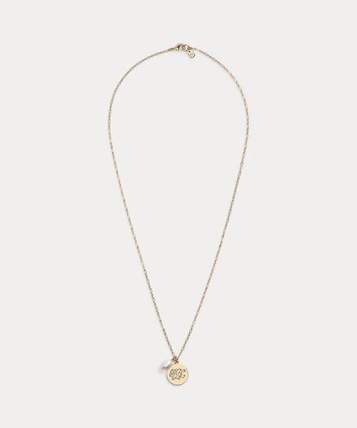 Ralph Laurenロゴパドロックダブルチェーンペンダントネックレス LAUREN RALPH LAUREN（ローレン ラルフ ローレン）の「ゴールド