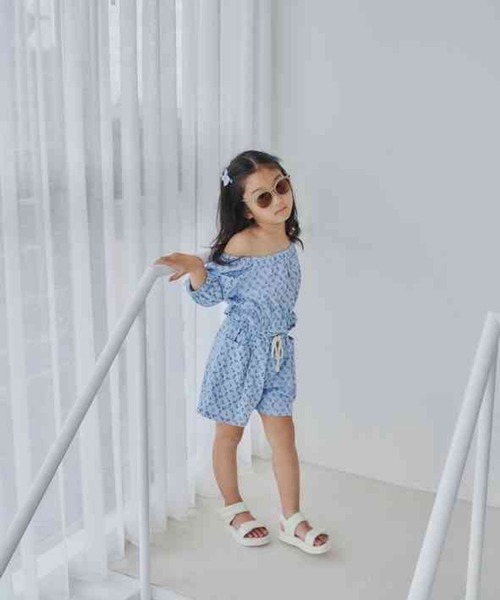 10C REPIPI（ジューシーレピピ）の「【10C REPIPI】フラワーパフブラウス【セットアップ対応】（シャツ/ブラウス・キッズ・アイボリー/サックスブルー・110cm/120cm/130cm）」の4枚目の写真