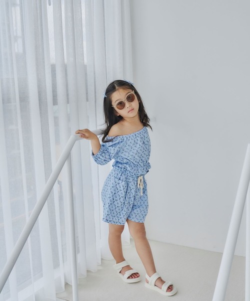 10C REPIPI（ジューシーレピピ）の「【10C REPIPI】フラワーパフブラウス【セットアップ対応】（シャツ/ブラウス・キッズ・アイボリー/サックスブルー・110cm/120cm/130cm）」の5枚目の写真