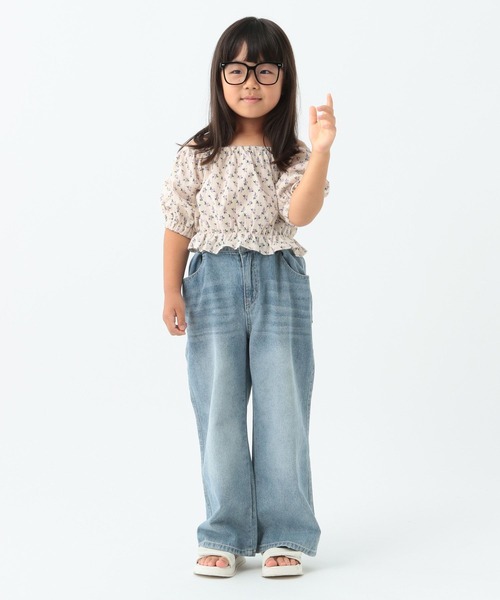 10C REPIPI（ジューシーレピピ）の「【10C REPIPI】フラワーパフブラウス【セットアップ対応】（シャツ/ブラウス・キッズ・アイボリー/サックスブルー・110cm/120cm/130cm）」の7枚目の写真