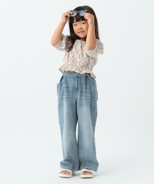 10C REPIPI（ジューシーレピピ）の「【10C REPIPI】フラワーパフブラウス【セットアップ対応】（シャツ/ブラウス・キッズ・アイボリー/サックスブルー・110cm/120cm/130cm）」の8枚目の写真