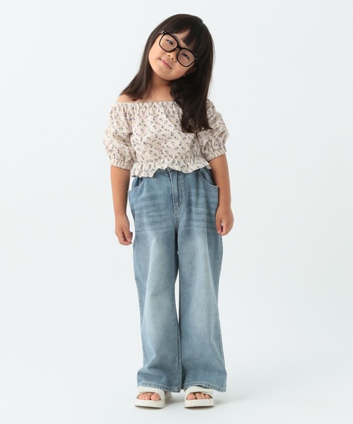 10C REPIPI（ジューシーレピピ）の「【10C REPIPI】フラワーパフブラウス【セットアップ対応】（シャツ/ブラウス・キッズ・アイボリー/サックスブルー・110cm/120cm/130cm）」の9枚目の写真