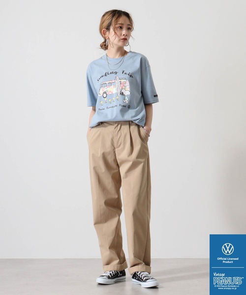 PEANUTS（ピーナッツ）の「PEANUTS×VOLKSWAGEN 半袖Tシャツ（Tシャツ/カットソー・メンズ・ネイビー系/ホワイト系/ホワイト系1/ブラック系/ホワイト系2/ブルーグレー/オレンジ/ネイビー/ブラック/ホワイト・LL/S/M/L）」の21枚目の写真