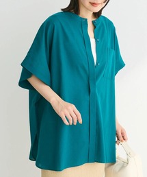 綿麻混ポンチョ風シャツ