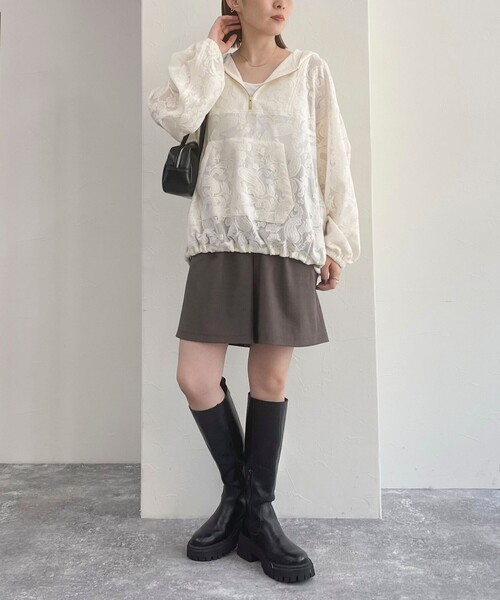 fredy emue（フレディエミュ）の「レースアノラックパーカー（シャツ/ブラウス・レディース・アイボリー/ブラック・38）」の5枚目の写真