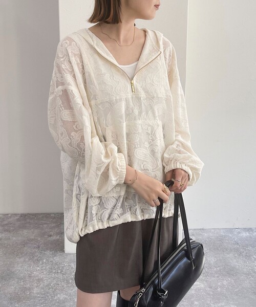 fredy emue（フレディエミュ）の「レースアノラックパーカー（シャツ/ブラウス・レディース・アイボリー/ブラック・38）」の10枚目の写真