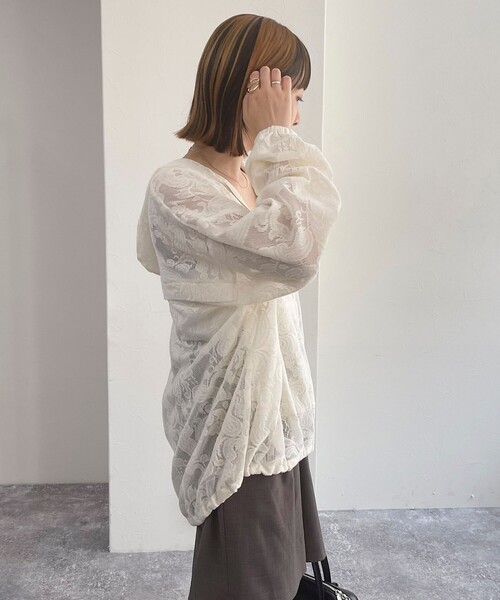 fredy emue（フレディエミュ）の「レースアノラックパーカー（シャツ/ブラウス・レディース・アイボリー/ブラック・38）」の11枚目の写真