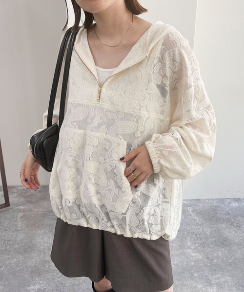 fredy emue（フレディエミュ）の「レースアノラックパーカー（シャツ/ブラウス・レディース・アイボリー/ブラック・38）」の14枚目の写真
