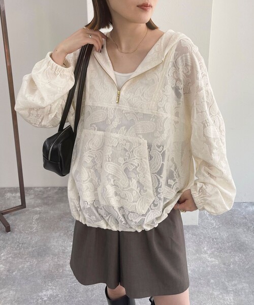 fredy emue（フレディエミュ）の「レースアノラックパーカー（シャツ/ブラウス・レディース・アイボリー/ブラック・38）」の15枚目の写真