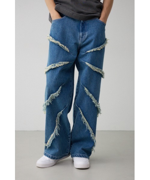 AZUL by moussy（アズールバイマウジー）の「AZUL DENIMフリンジワイド（デニムパンツ・メンズ・ライトブラック/ブルー・FREE）」の13枚目の写真