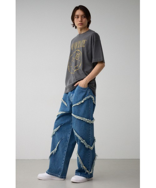 AZUL by moussy（アズールバイマウジー）の「AZUL DENIMフリンジワイド（デニムパンツ・メンズ・ライトブラック/ブルー・FREE）」の12枚目の写真