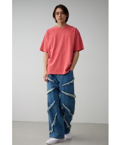 AZUL by moussy（アズールバイマウジー）の「AZUL DENIMフリンジワイド（デニムパンツ・メンズ・ライトブラック/ブルー・FREE）」の11枚目の写真