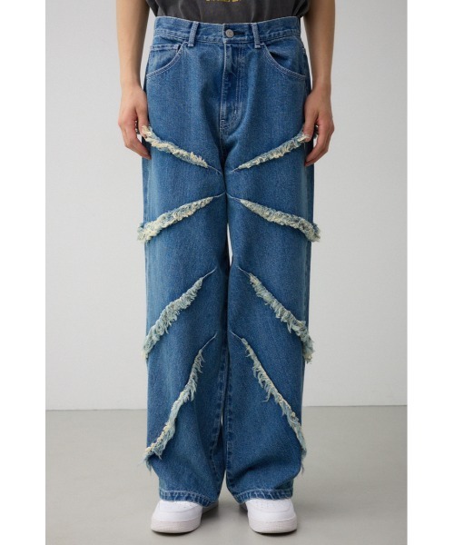 AZUL by moussy（アズールバイマウジー）の「AZUL DENIMフリンジワイド（デニムパンツ・メンズ・ライトブラック/ブルー・FREE）」の10枚目の写真