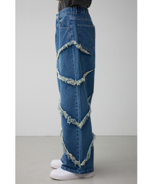 AZUL by moussy（アズールバイマウジー）の「AZUL DENIMフリンジワイド（デニムパンツ・メンズ・ライトブラック/ブルー・FREE）」の9枚目の写真
