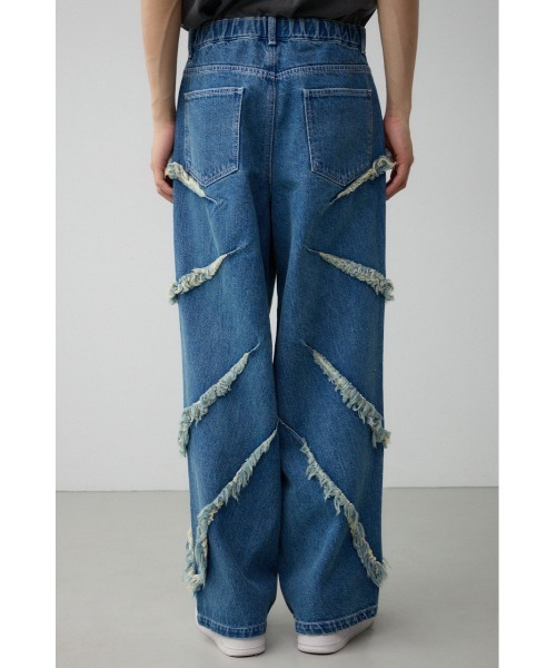 AZUL by moussy（アズールバイマウジー）の「AZUL DENIMフリンジワイド（デニムパンツ・メンズ・ライトブラック/ブルー・FREE）」の8枚目の写真