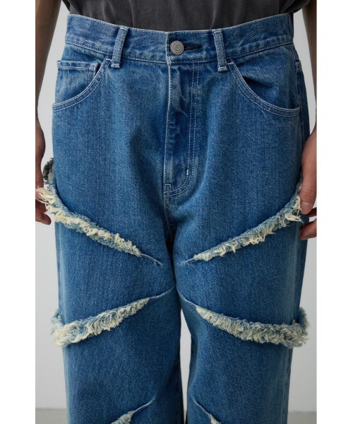 AZUL by moussy（アズールバイマウジー）の「AZUL DENIMフリンジワイド（デニムパンツ・メンズ・ライトブラック/ブルー・FREE）」の7枚目の写真