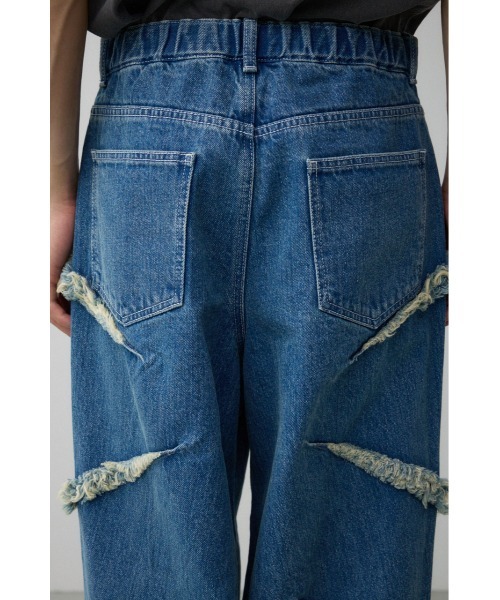 AZUL by moussy（アズールバイマウジー）の「AZUL DENIMフリンジワイド（デニムパンツ・メンズ・ライトブラック/ブルー・FREE）」の6枚目の写真