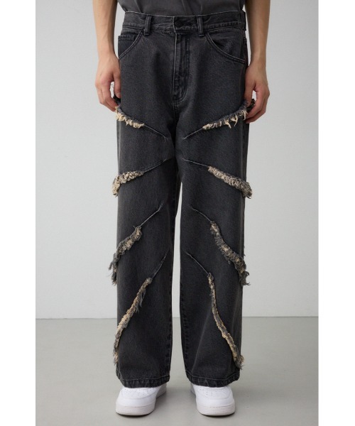 AZUL by moussy（アズールバイマウジー）の「AZUL DENIMフリンジワイド（デニムパンツ・メンズ・ライトブラック/ブルー・FREE）」の21枚目の写真