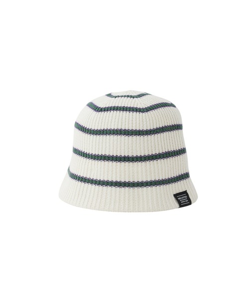 MILKFED.（ミルクフェド）の「STRIPE KNIT HAT（ハット・レディース・ブラック/ベージュ/ホワイト・ONE SIZE）」の4枚目の写真