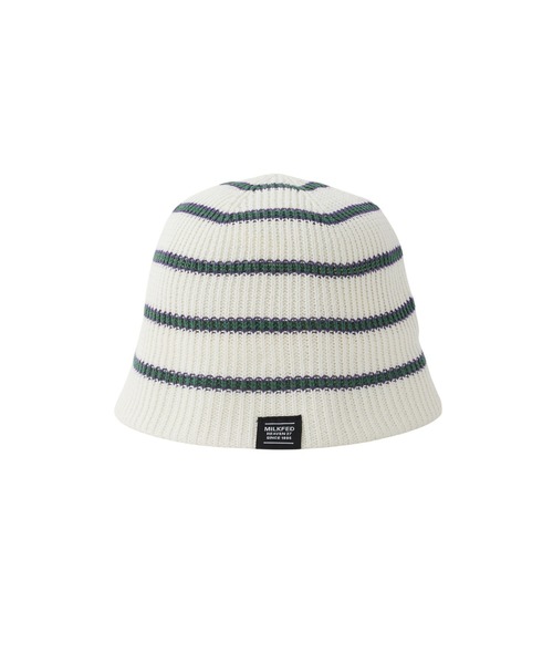 MILKFED.（ミルクフェド）の「STRIPE KNIT HAT（ハット・レディース・ブラック/ベージュ/ホワイト・ONE SIZE）」の8枚目の写真