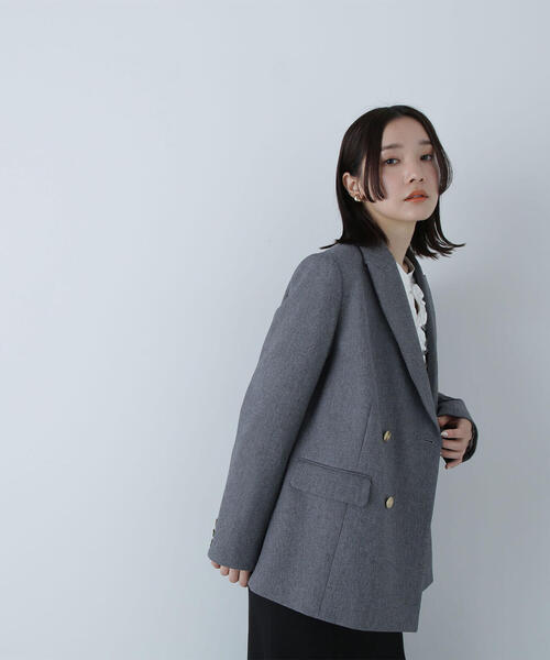 NATURAL BEAUTY BASIC（ナチュラルビューティーベーシック）の「◇ダブルブレストボクシージャケット（テーラードジャケット・レディース・グレー系その他/ブラウン系その他/ネイビー/キャメル・SMALL/MEDIUM）」の8枚目の写真