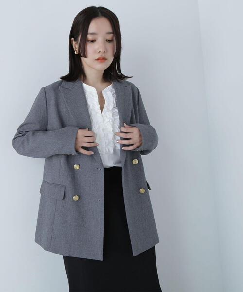 NATURAL BEAUTY BASIC（ナチュラルビューティーベーシック）の「◇ダブルブレストボクシージャケット（テーラードジャケット・レディース・グレー系その他/ブラウン系その他/ネイビー/キャメル・SMALL/MEDIUM）」の12枚目の写真