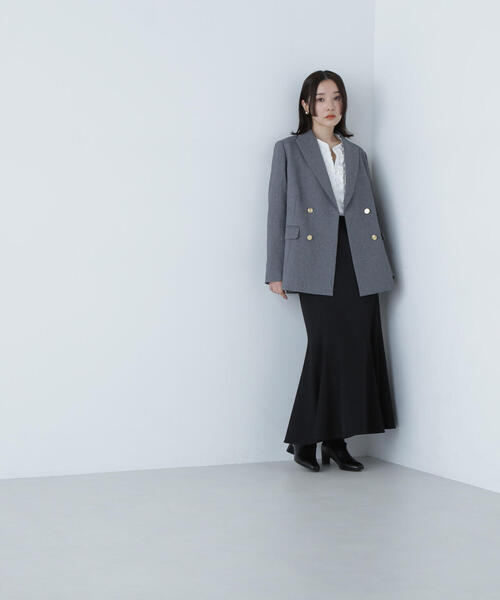 NATURAL BEAUTY BASIC（ナチュラルビューティーベーシック）の「◇ダブルブレストボクシージャケット（テーラードジャケット・レディース・グレー系その他/ブラウン系その他/ネイビー/キャメル・SMALL/MEDIUM）」の13枚目の写真