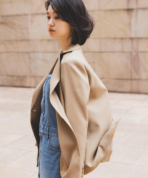 NATURAL BEAUTY BASIC（ナチュラルビューティーベーシック）の「◇ダブルブレストボクシージャケット（テーラードジャケット・レディース・グレー系その他/ブラウン系その他/ネイビー/キャメル・SMALL/MEDIUM）」の17枚目の写真