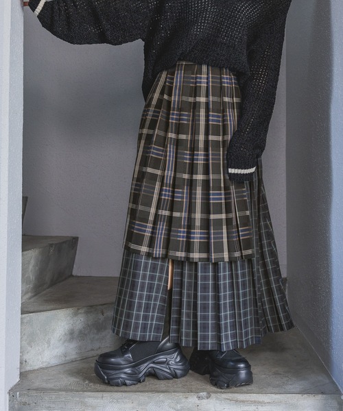 PAGEBOY(ページボーイ)の「デザインチェックスカート(スカート・レディース・イエロー系その他/ネイビー系・FREE)」の7枚目の写真