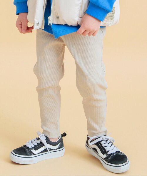BREEZE（ブリーズ）の「DAISUKI　リブパンツ（その他パンツ・キッズ・グレー/ローズ/カーキ/サックスブルー/アイボリー/エメラルド/ブラック/レインボー/ブラウン/マスタード・80/70/130/120/90/100/110）」の2枚目の写真