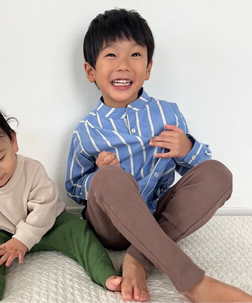 BREEZE（ブリーズ）の「DAISUKI　リブパンツ（その他パンツ・キッズ・グレー/ローズ/カーキ/サックスブルー/アイボリー/エメラルド/ブラック/レインボー/ブラウン/マスタード・80/70/130/120/90/100/110）」の20枚目の写真