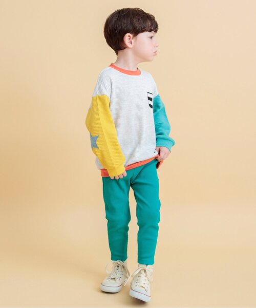 BREEZE（ブリーズ）の「DAISUKI　リブパンツ（その他パンツ・キッズ・グレー/ローズ/カーキ/サックスブルー/アイボリー/エメラルド/ブラック/レインボー/ブラウン/マスタード・80/70/130/120/90/100/110）」の21枚目の写真