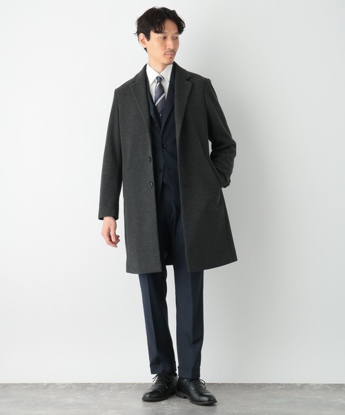 GLOBAL WORK(グローバルワーク)の「軽やかストレッチチェスターコート/115769(チェスターコート・メンズ・グレー系7/ブラック/アイボリー/ブラウン/チャコール/ネイビー・SMALL/MEDIUM/LARGE/X-LARGE/XX-LARGE)」の11枚目の写真