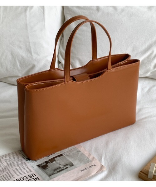 PIN(ピン)の「SMOOTH BOX TOTE BAG(トートバッグ・レディース・ダークブラウン/オフホワイト/ライトブラウン/ブラック・FREE)」の19枚目の写真