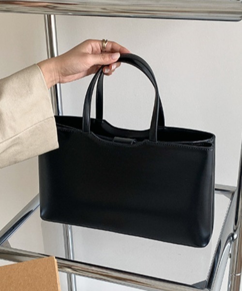 PIN(ピン)の「SMOOTH BOX TOTE BAG(トートバッグ・レディース・ダークブラウン/オフホワイト/ライトブラウン/ブラック・FREE)」の22枚目の写真
