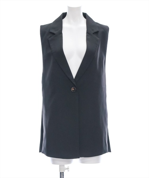 セール】ミドル丈ジレ(セット可)[オフィスカジュアル 着回し抜群 大人