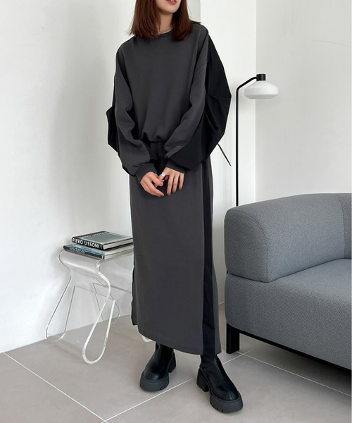 Olu.（オルドット）の「ドッキングスウェット[セットアップ可能]（スウェット・レディース・ブラック/ライトグレー/ダークグレー・FREE）」の13枚目の写真