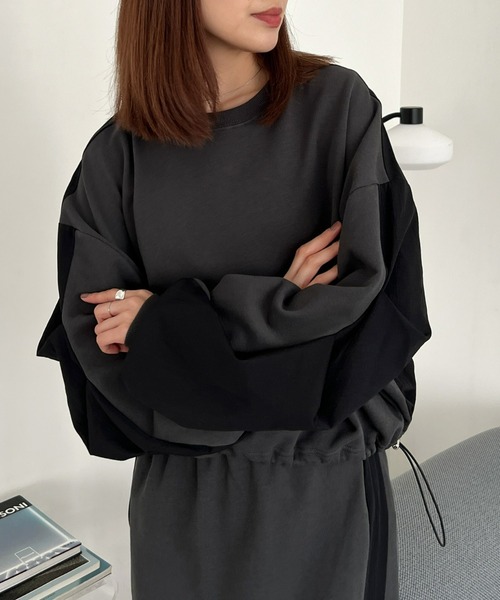 Olu.（オルドット）の「ドッキングスウェット[セットアップ可能]（スウェット・レディース・ブラック/ライトグレー/ダークグレー・FREE）」の10枚目の写真