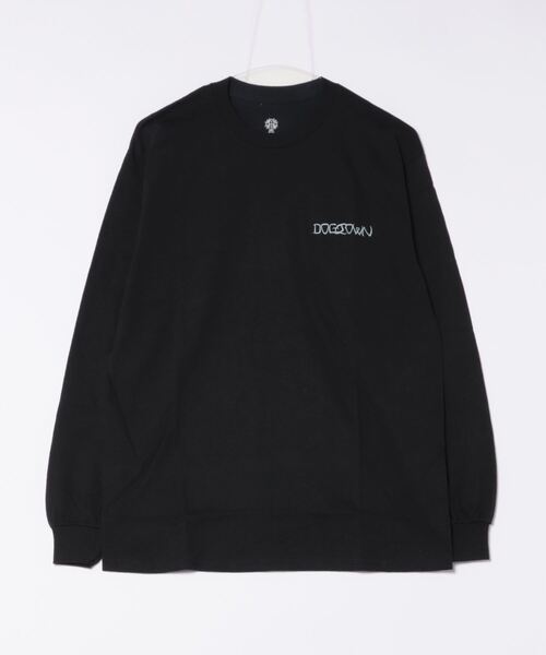 DOGTOWN(ドッグタウン)の「DTS SKARES L/S T-SHIRTS/ドッグタウンリラックスフィットハンドドローイングバックプリントロングカットソー(Tシャツ/カットソー・メンズ・ブラック×グレー/ホワイト×ブラック・X-LARGE/LARGE/MEDIUM)」の2枚目の写真