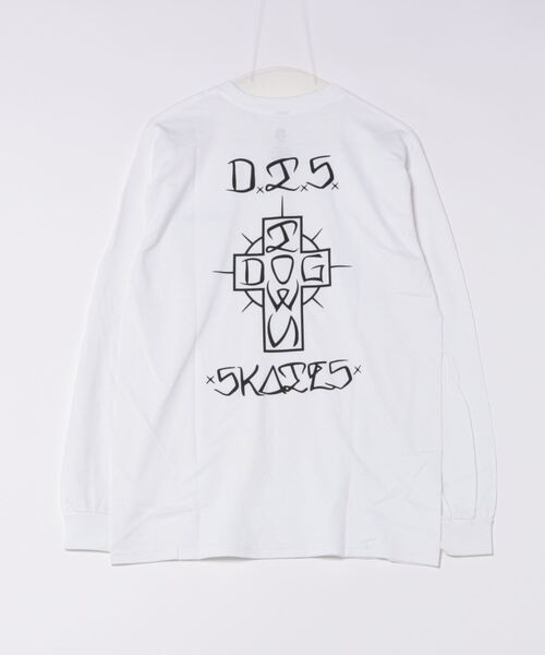 DOGTOWN(ドッグタウン)の「DTS SKARES L/S T-SHIRTS/ドッグタウンリラックスフィットハンドドローイングバックプリントロングカットソー(Tシャツ/カットソー・メンズ・ブラック×グレー/ホワイト×ブラック・X-LARGE/LARGE/MEDIUM)」の3枚目の写真