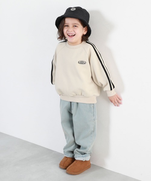 devirock（デビロック）の「RICH WARM 裏シャギー ライン トレーナー（スウェット・キッズ・アイボリー/ブラック/ブルー系その他5/ピンク系/グレー系・100cm/110cm/120cm/130cm/140cm/150cm/160cm）」の14枚目の写真