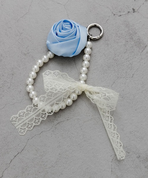 セール】ローズレースリボンストラップ（キーホルダー）｜SMELLY