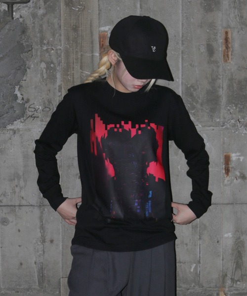 UNIT CHEST（ユニットチェスト）の「【UNIT CHEST】unique unisex long sleeve T-shirt/ユニークユニセックス ロンT OIF designer eggs コラボ  Dejavu by riosegawa（Tシャツ/カットソー・レディース・ホワイト/ブラック・L/M/S）」の20枚目の写真