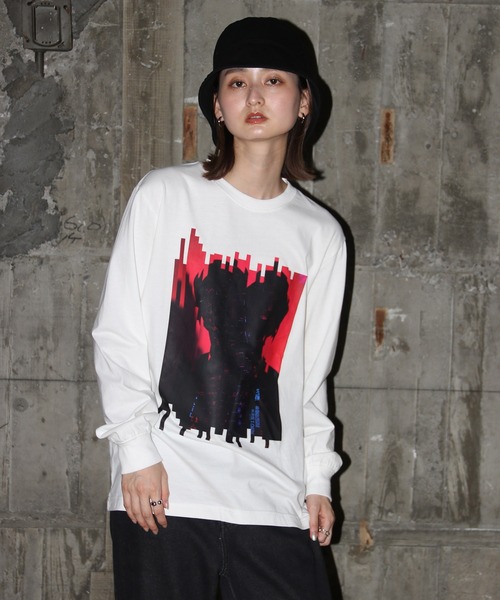 UNIT CHEST（ユニットチェスト）の「【UNIT CHEST】unique unisex long sleeve T-shirt/ユニークユニセックス ロンT OIF designer eggs コラボ  Dejavu by riosegawa（Tシャツ/カットソー・レディース・ホワイト/ブラック・L/M/S）」の5枚目の写真