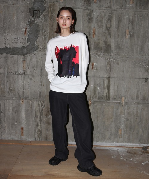 UNIT CHEST（ユニットチェスト）の「【UNIT CHEST】unique unisex long sleeve T-shirt/ユニークユニセックス ロンT OIF designer eggs コラボ  Dejavu by riosegawa（Tシャツ/カットソー・レディース・ホワイト/ブラック・L/M/S）」の7枚目の写真