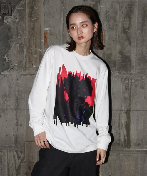 UNIT CHEST（ユニットチェスト）の「【UNIT CHEST】unique unisex long sleeve T-shirt/ユニークユニセックス ロンT OIF designer eggs コラボ  Dejavu by riosegawa（Tシャツ/カットソー・レディース・ホワイト/ブラック・L/M/S）」の4枚目の写真