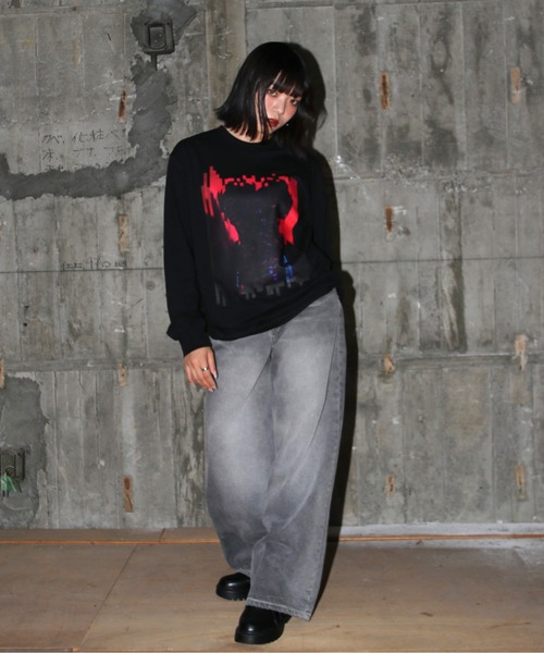 UNIT CHEST（ユニットチェスト）の「【UNIT CHEST】unique unisex long sleeve T-shirt/ユニークユニセックス ロンT OIF designer eggs コラボ  Dejavu by riosegawa（Tシャツ/カットソー・レディース・ホワイト/ブラック・L/M/S）」の16枚目の写真