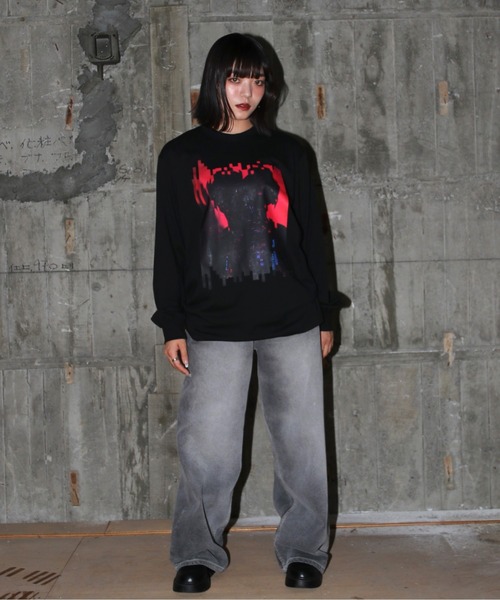 UNIT CHEST（ユニットチェスト）の「【UNIT CHEST】unique unisex long sleeve T-shirt/ユニークユニセックス ロンT OIF designer eggs コラボ  Dejavu by riosegawa（Tシャツ/カットソー・レディース・ホワイト/ブラック・L/M/S）」の17枚目の写真