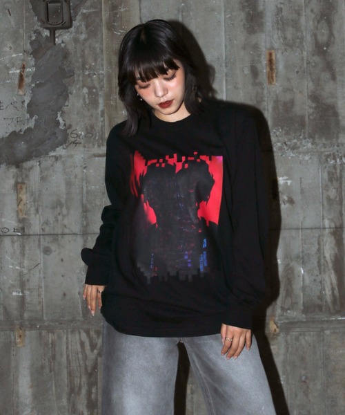 UNIT CHEST（ユニットチェスト）の「【UNIT CHEST】unique unisex long sleeve T-shirt/ユニークユニセックス ロンT OIF designer eggs コラボ  Dejavu by riosegawa（Tシャツ/カットソー・レディース・ホワイト/ブラック・L/M/S）」の15枚目の写真