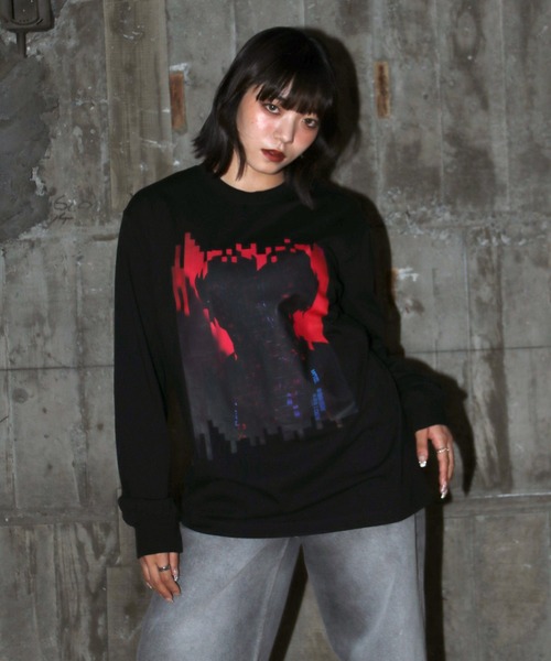UNIT CHEST（ユニットチェスト）の「【UNIT CHEST】unique unisex long sleeve T-shirt/ユニークユニセックス ロンT OIF designer eggs コラボ  Dejavu by riosegawa（Tシャツ/カットソー・レディース・ホワイト/ブラック・L/M/S）」の14枚目の写真